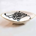 کشکول آجیل خوری سرامیکی لیبل مشکی دستساز - Image 2
