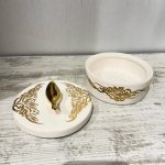 شکلات خوری گرد لیبل طلا سرامیکی دستساز - Image 3