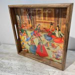 سینی چوبی مربع سایز 30 در 30 سانتیمتر طرح بزم ایرانی کد 010 - Image 2