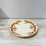 بشقاب میوه خوری 18 سانتی سرامیکی دستساز طرح گل سرخی کد 012