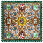 رومیزی مربع 90 در 90 سانتیمتر طرح نارنجستان کد M-2113