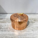 شکلات خوری گرد مسی دستساز طرح نستعلیق سایز کوچک
