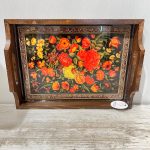 سینی چوبی مستطیل سایز 26 در 35 سانتیمتر طرح کاشیکاری کد 019 - Image 2
