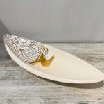 دیس پذیرایی / شیرینی خوری سرامیکی بیضی لیبل مشکی دستساز طرح نستعلیق - Image 2